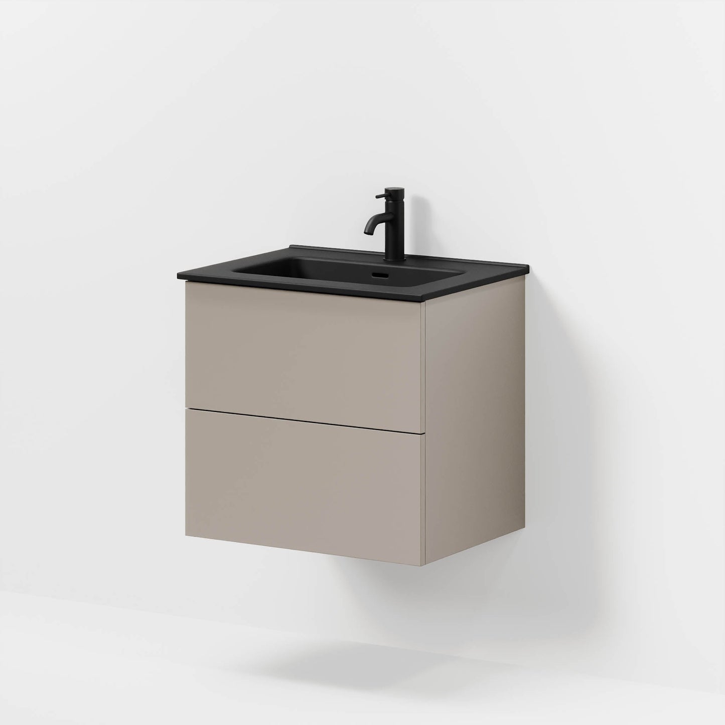 Badrumsmöbel med klassisk Fronter - 60x46x57 cm - Beige - Porslin tvättställ - Vadum
