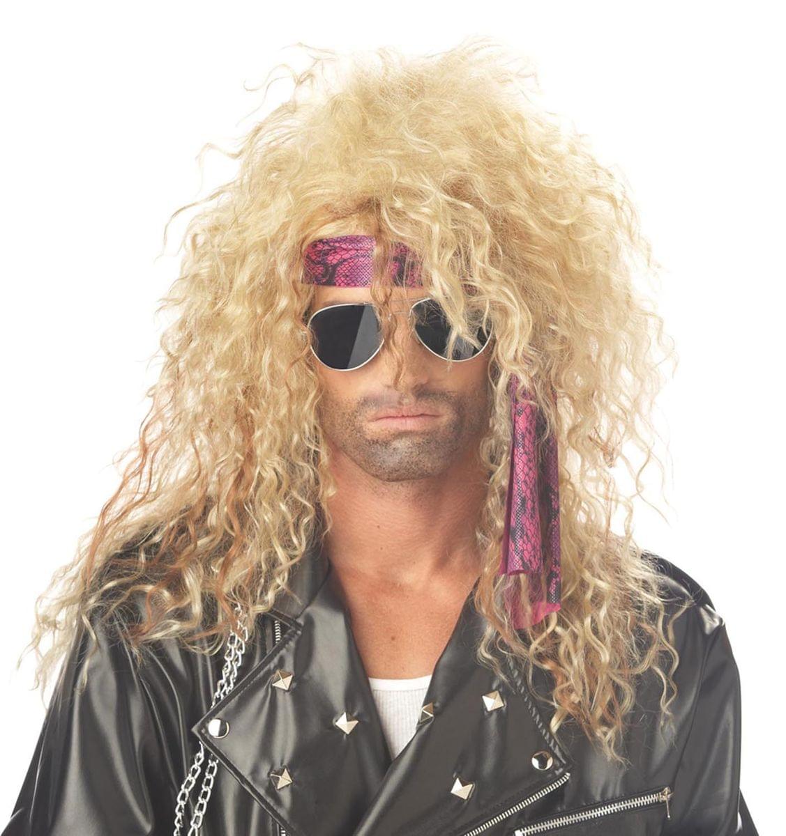 Blonde Heavy Metal Rocker Costume Wig Adult
