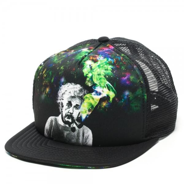 Einstein Smoke Mens Black Trucker Hat