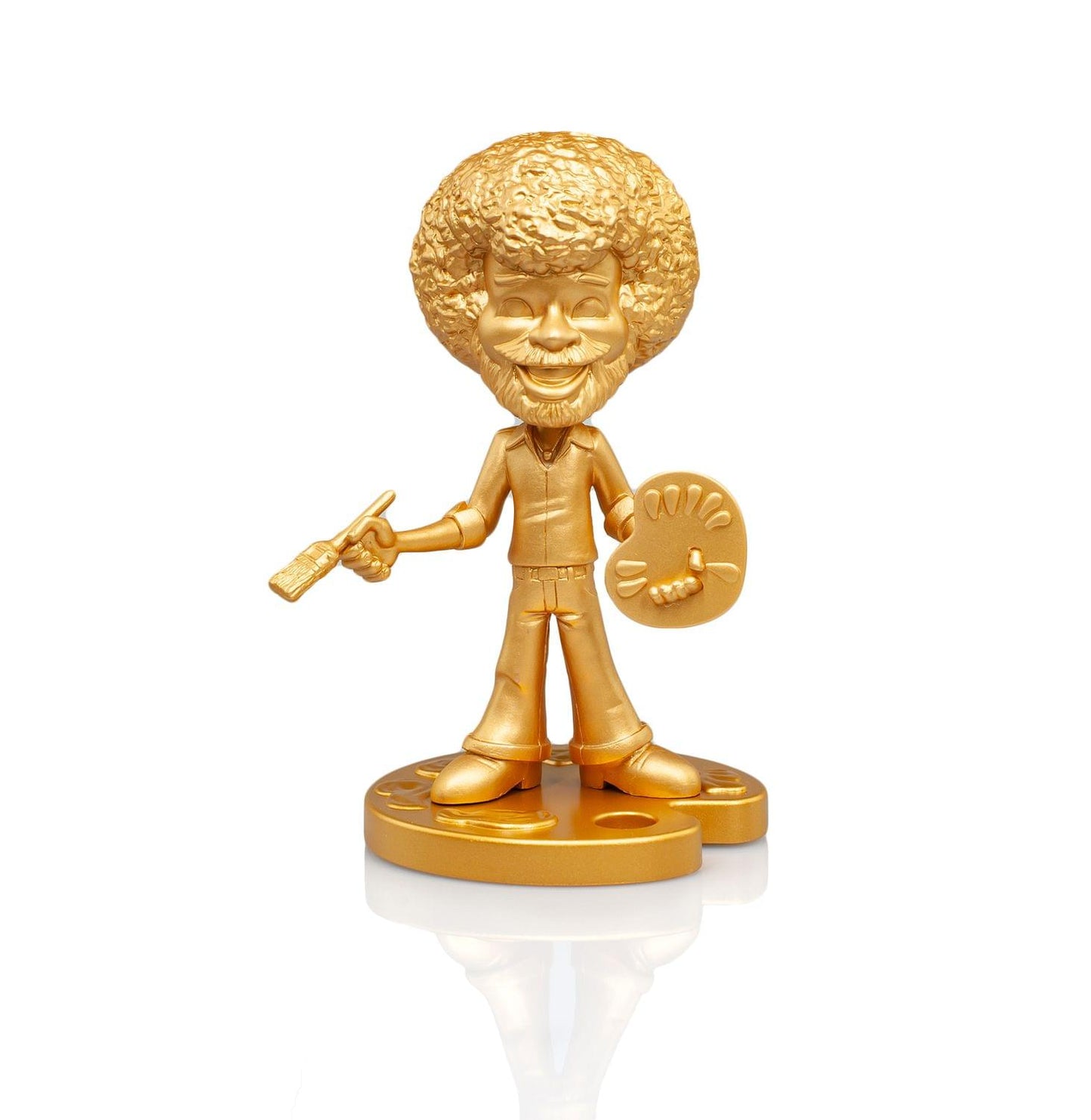 Bob Ross Happy Tree Collectible 6 Figure Statue by Toonies - Gold Variant Version