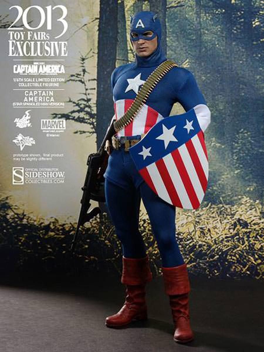 Captain America 12 Star Spangled Man 2013 Toy Exclusive Figure By Hot Toys