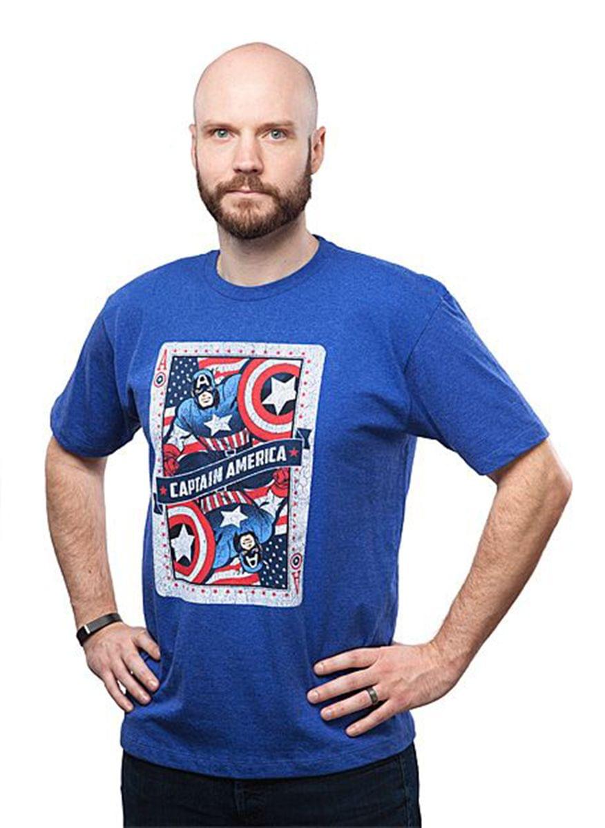 Captain America Ace of Avengers Adult T-Shirt