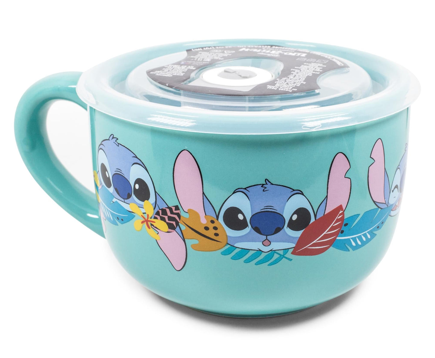 Disney Lilo & Stitch Aloha Ceramic Soup Mug With Vented Lid | Holds 24 Ounces