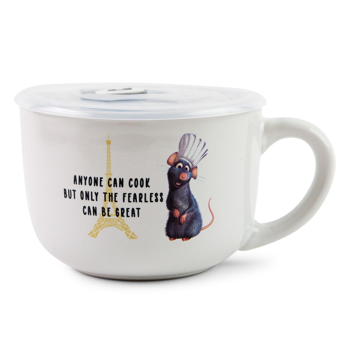 Disney Pixar Ratatouille Anyone Can Cook Ceramic Soup Mug With Lid | 24 Ounces