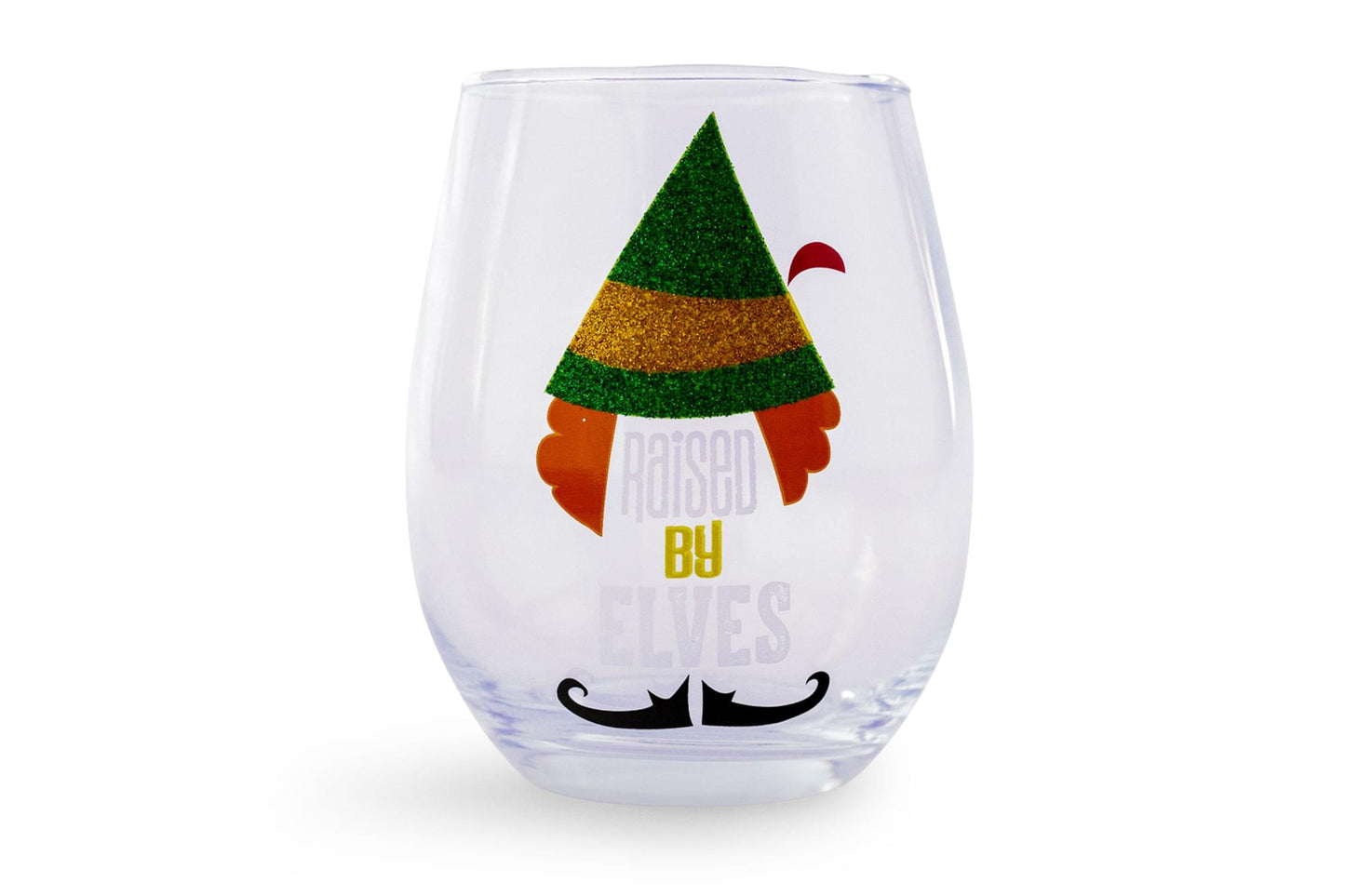 Buddy the Elf Raised By Elves Stemless Glitter Glass | Holds 20 Ounces