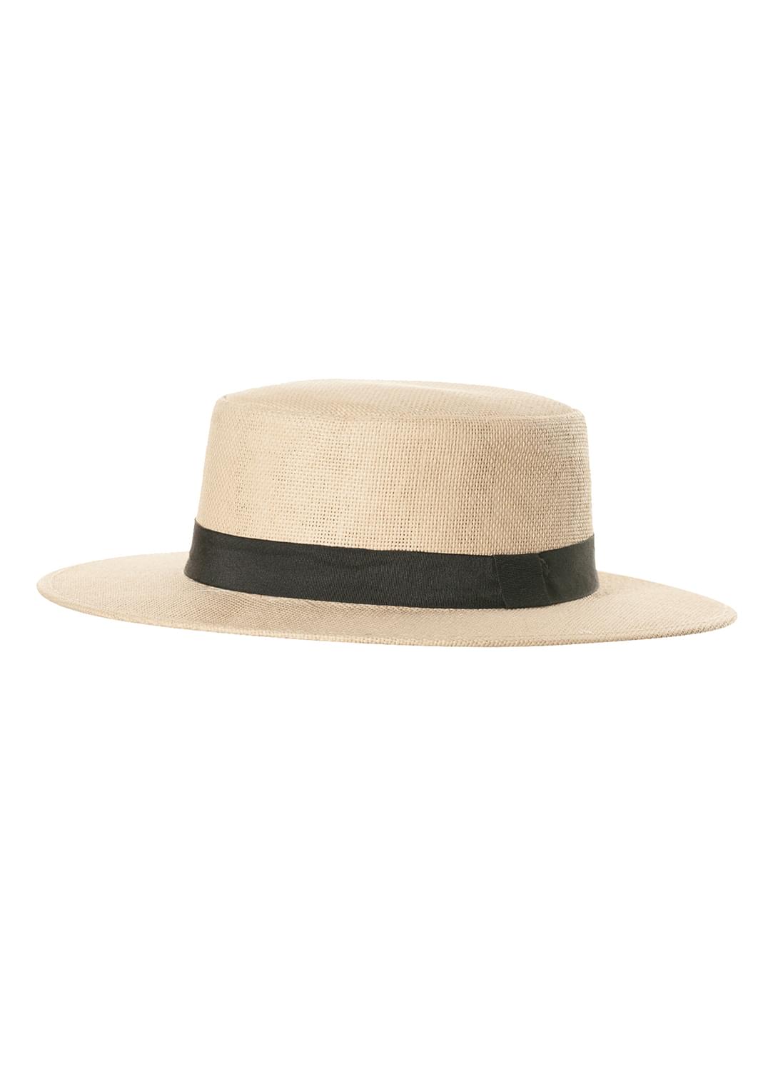 Adult Costume Straw Hat w/ Black Band | One Size