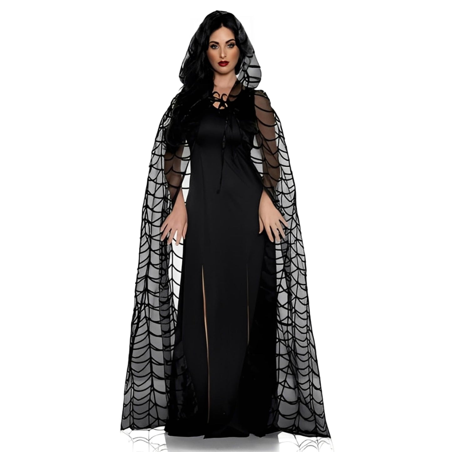 Black Spider Adult Hooded Costume Cape | Standard