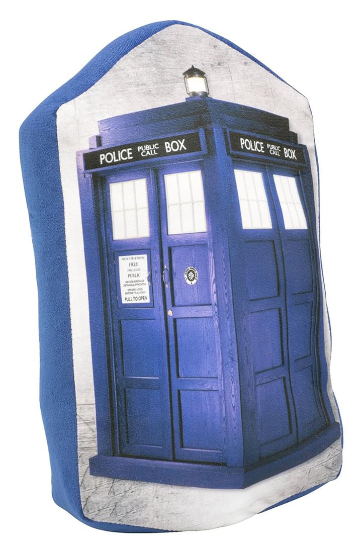 Doctor Who Logo and TARDIS 10 x 20 Plush Pillow