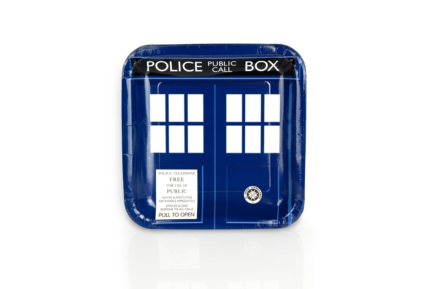 Doctor Who 9 TARDIS Square Paper Plates, Set of 8