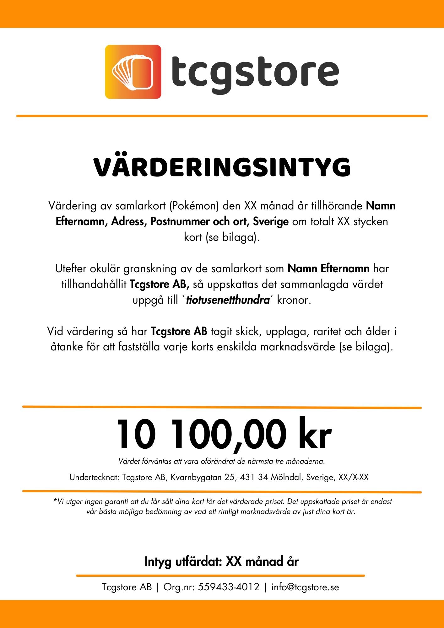 Värdering: Pokémonkort