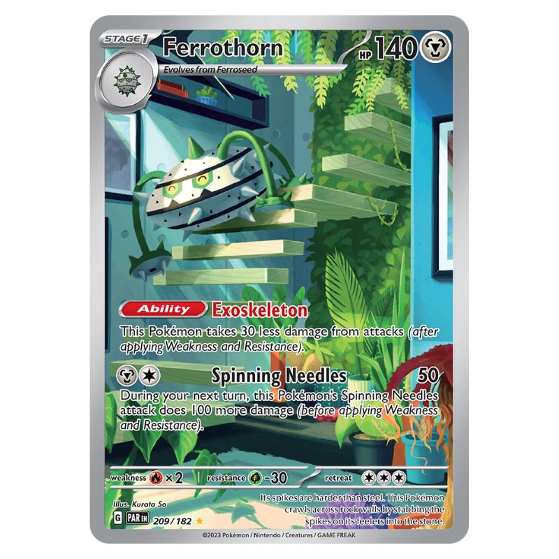 Ferrothorn Illustration Rare - PAR #209/182 - Pokémon Scarlet & Violet: Paradox Rift