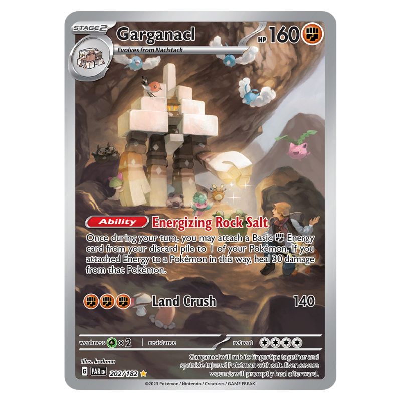 Garganacl Illustration Rare - PAR #202/182 - Pokémon Scarlet & Violet: Paradox Rift