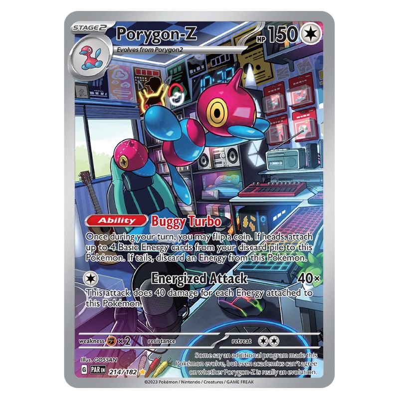 Porygon-Z Illustration Rare - PAR #214/182 - Pokémon Scarlet & Violet: Paradox Rift