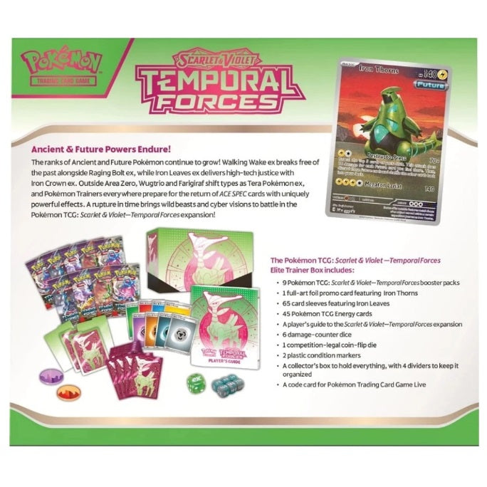 Pokémon Scarlet & Violet 5: Temporal Forces Elite Trainer Box - Iron Leaves