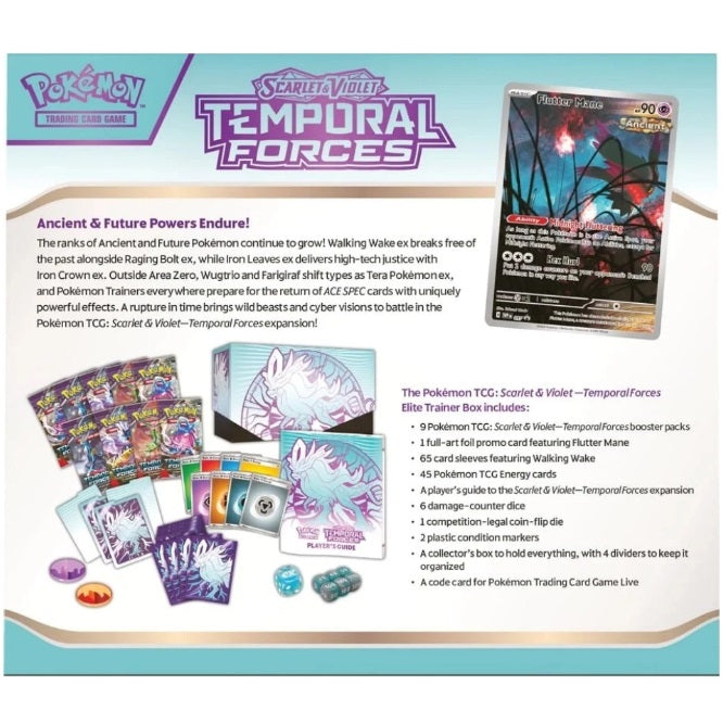 Pokémon Scarlet & Violet 5: Temporal Forces Elite Trainer Box - Walking Wake