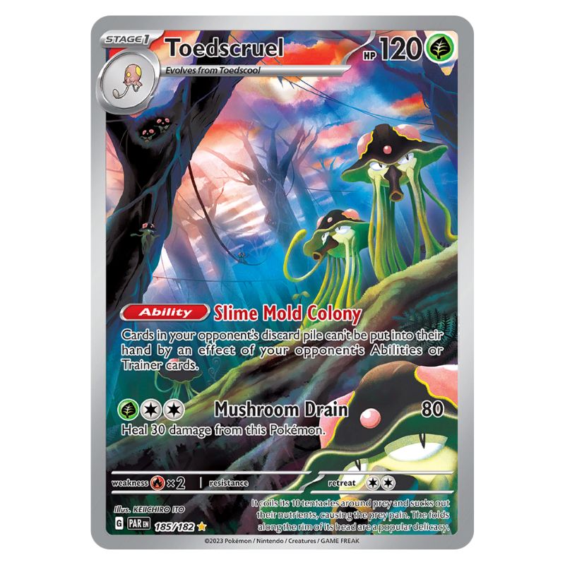 Toedscruel Illustration Rare - PAR #185/182 - Pokémon Scarlet & Violet: Paradox Rift