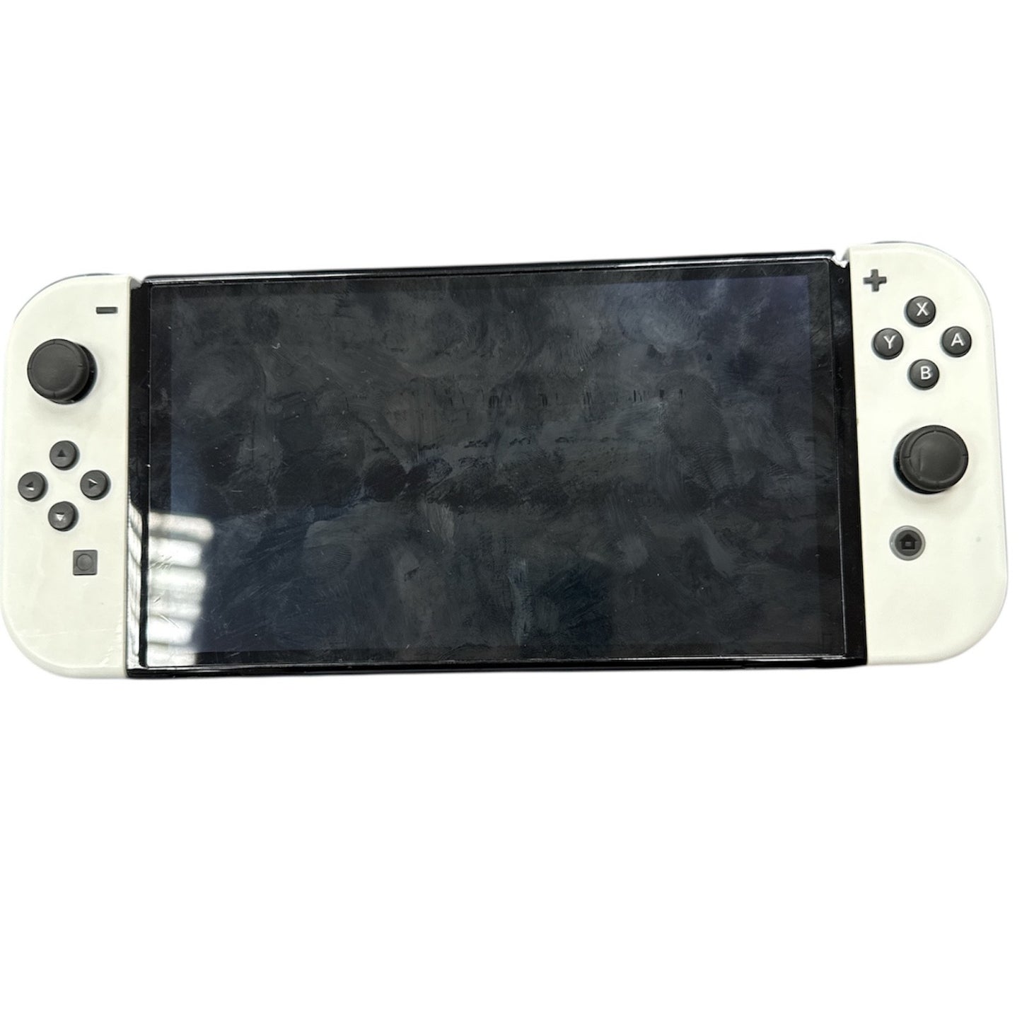 Begagnad Nintendo Switch OLED-konsol 64 GB – Vita Joy-Con – Oöppnad/utan originalkartong + 2 handkontroller