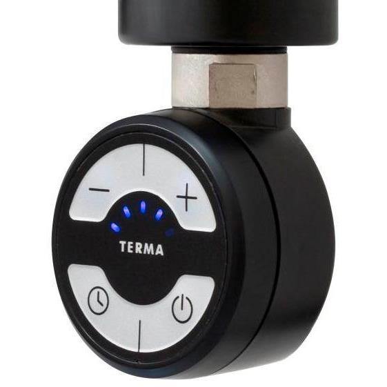 Elektrisk värmare - 7 cm - Elektrisk patron med termostat och timer för elektrisk anslutning av vattenbaserad handdukstork - svart matt - TVS