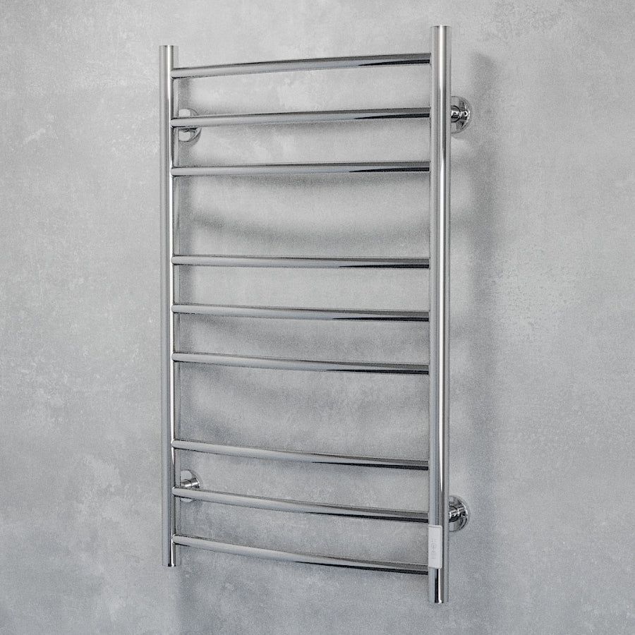 Handdukstork - 53x86 cm - för elektrisk anslutning, med termostat och timer, 9 horisontella rör - svart matt - ELDO 9