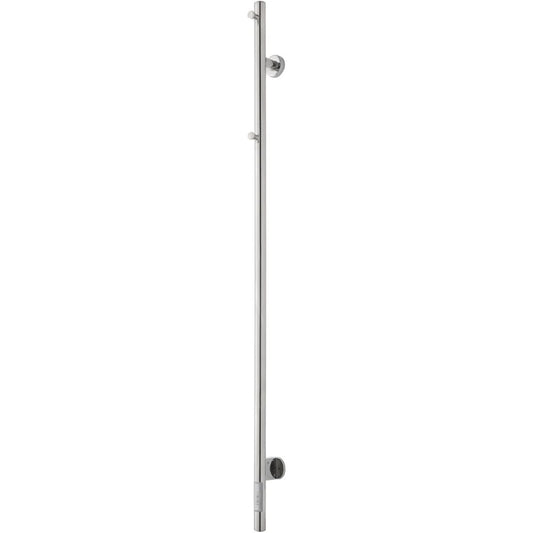 Handdukstork - 6x140 cm - för elektrisk anslutning, med termostat och timer, 1 vertikalt rör - polerat rostfritt stål - ELDO 1