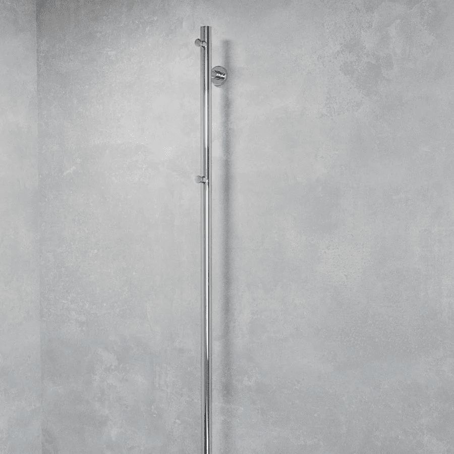 Handdukstork - 6x140 cm - för elektrisk anslutning, med termostat och timer, 1 vertikalt rör - polerat rostfritt stål - ELDO 1