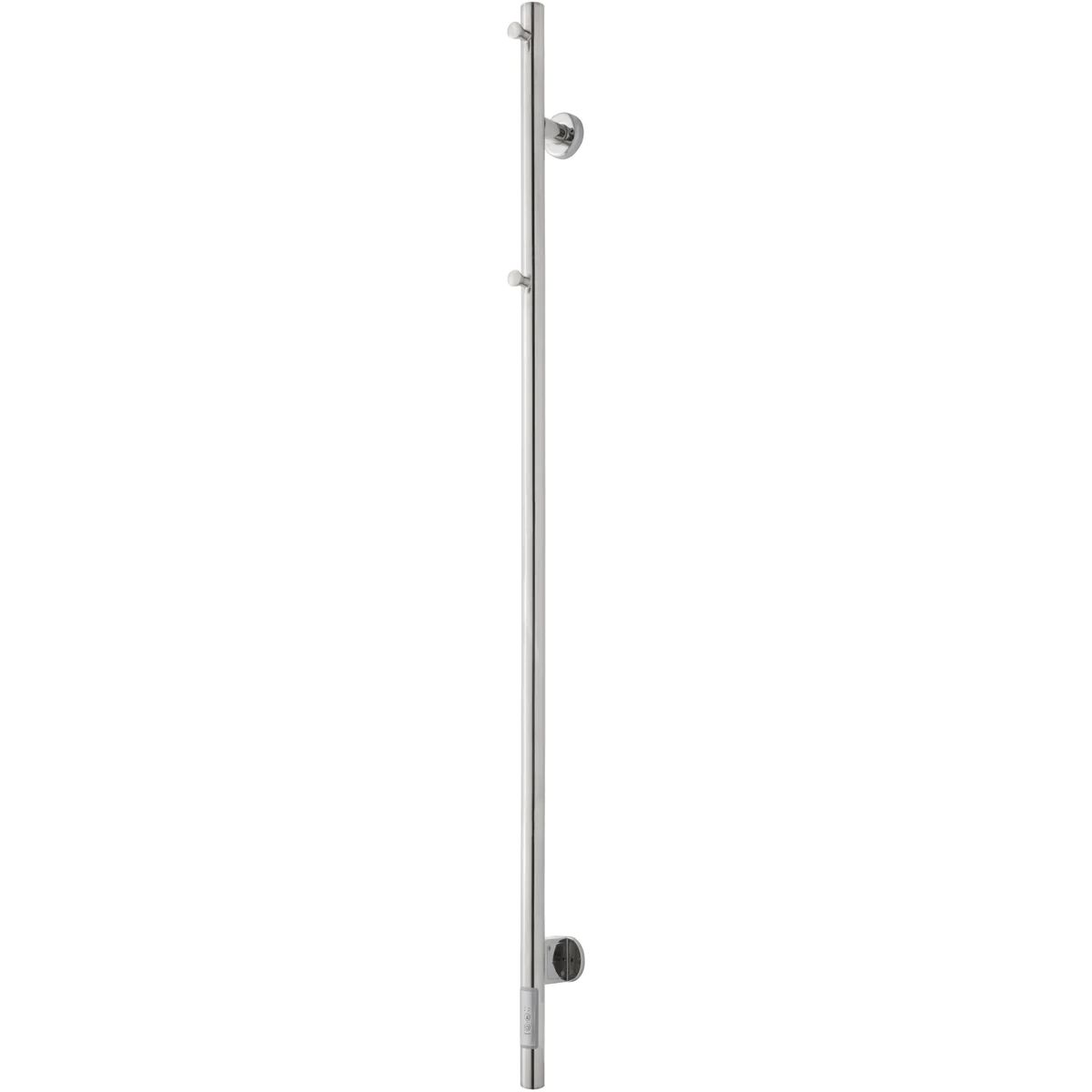 Handdukstork - 6x140 cm - för elektrisk anslutning, med termostat och timer, 1 vertikalt rör - polerat rostfritt stål - ELDO 1