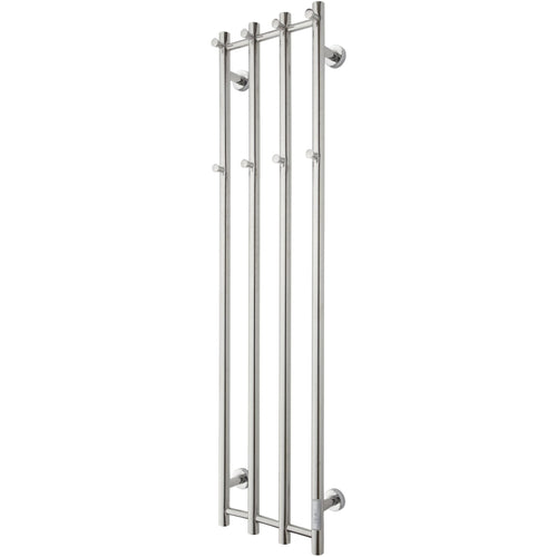 Handdukstork - 34,5x140 cm - för elektrisk anslutning, med termostat och timer, 4 vertikala rör - polerat rostfritt stål - ELDO 4