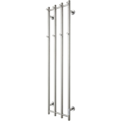 Handdukstork - 34,5x140 cm - för elektrisk anslutning, med termostat och timer, 4 vertikala rör - polerat rostfritt stål - ELDO 4