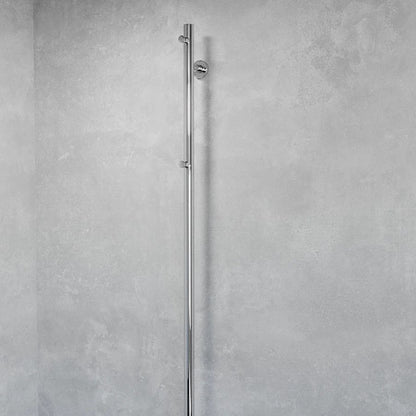 Handdukstork - 6x140 cm - för elektrisk anslutning, med termostat och timer, 1 vertikalt rör - blank vit - ELDO 1