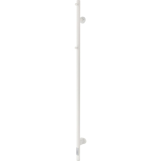 Handdukstork - 6x140 cm - för elektrisk anslutning, med termostat och timer, 1 vertikalt rör - blank vit - ELDO 1