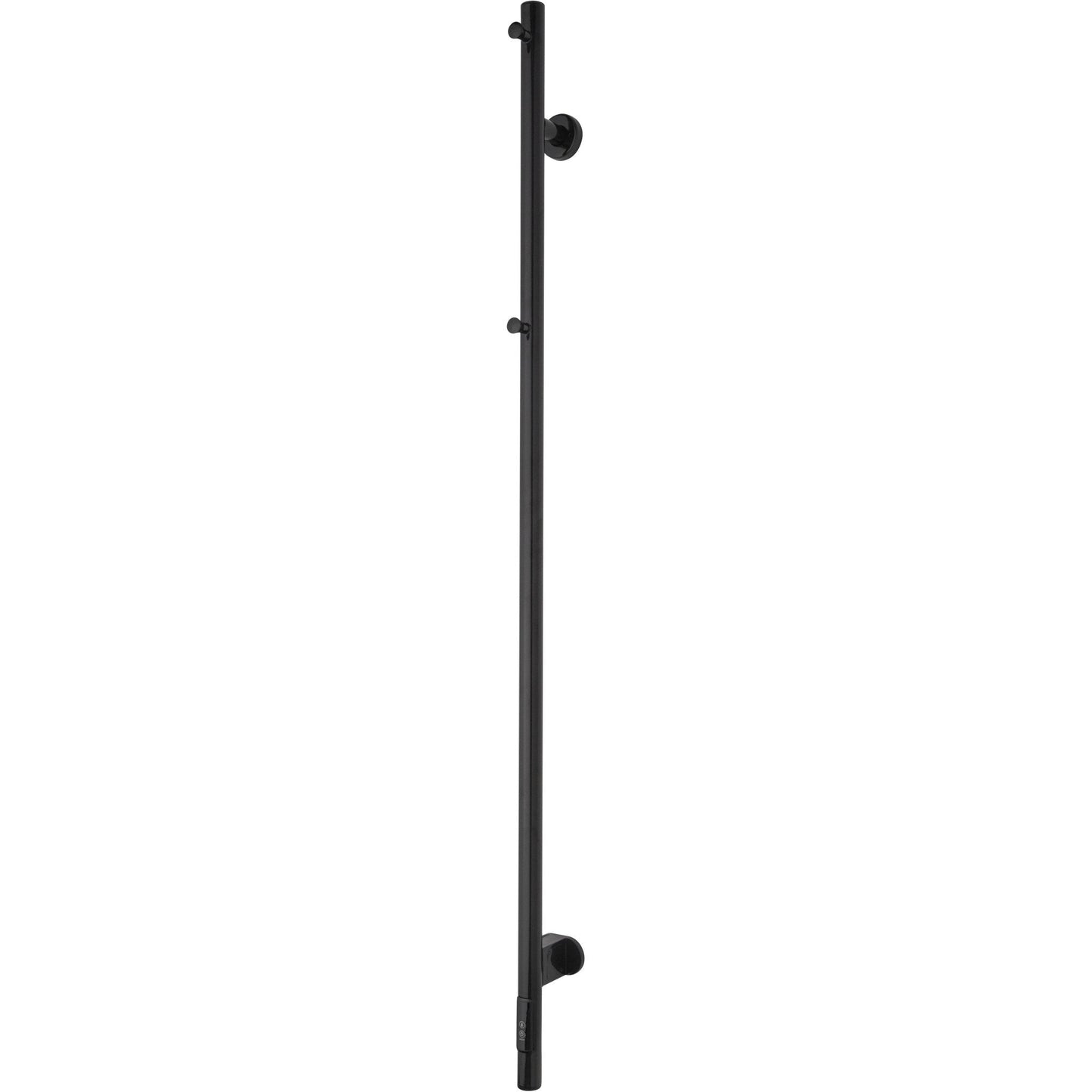 Handdukstork - 6x140 cm - för elektrisk anslutning, med termostat och timer, 1 vertikalt rör - svart matt - ELDO 1