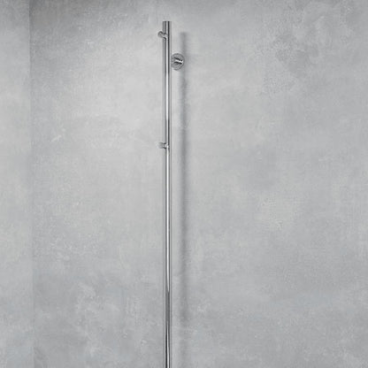 Handdukstork - 6x140 cm - för elektrisk anslutning, med termostat och timer, 1 vertikalt rör - svart matt - ELDO 1