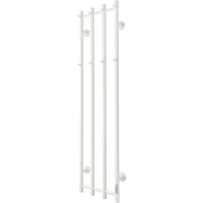 Handdukstork - 34,5x140 cm - för elektrisk anslutning, med termostat och timer, 4 vertikala rör - blank vit - ELDO 4