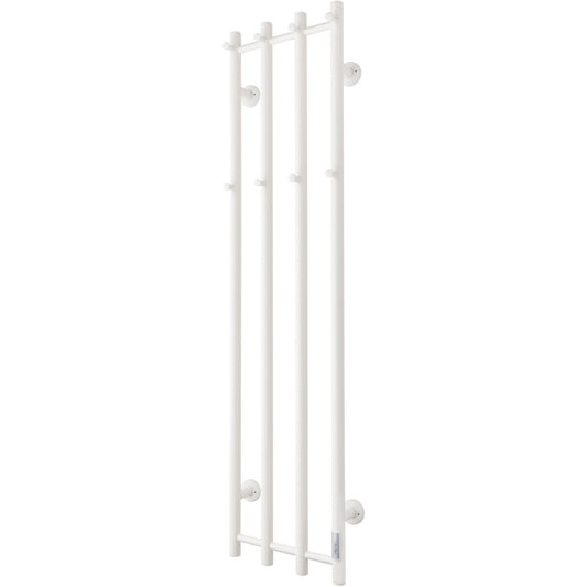Handdukstork - 34,5x140 cm - för elektrisk anslutning, med termostat och timer, 4 vertikala rör - blank vit - ELDO 4