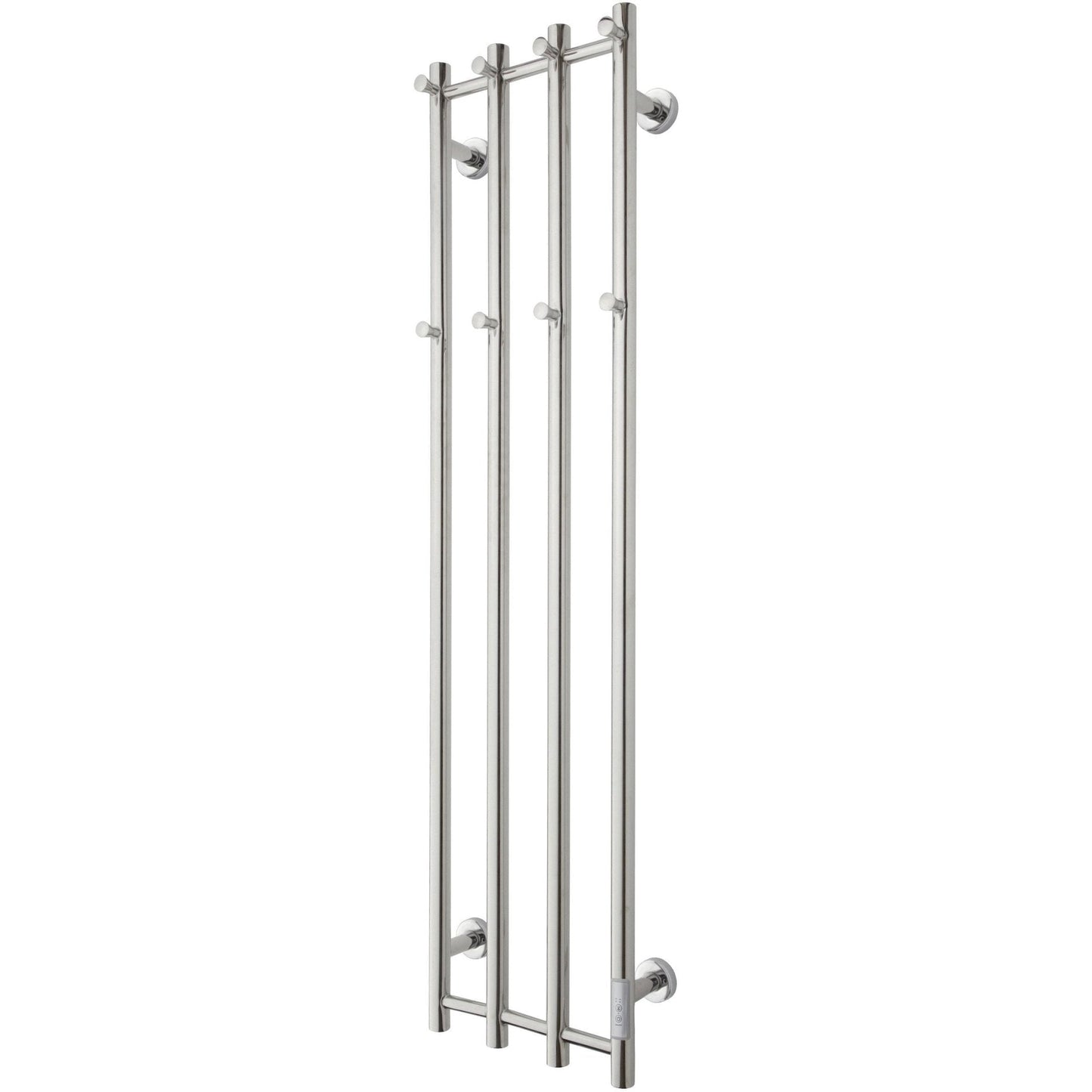 Handdukstork - 34,5x140 cm - för elektrisk anslutning, med termostat och timer, 4 vertikala rör - svart matt - ELDO 4