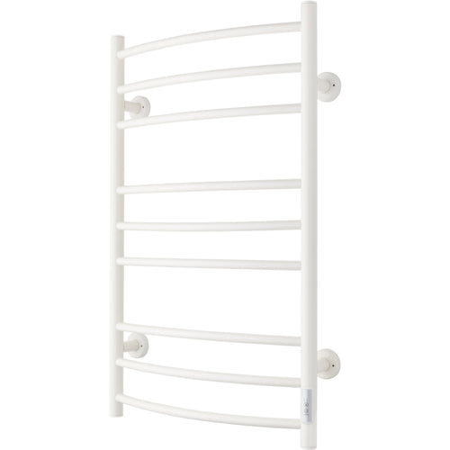 Handdukstork - 53x86 cm - för elektrisk anslutning, med termostat och timer, 9 horisontella rör - blank vit - ELDO 9