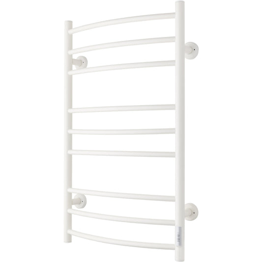 Handdukstork - 53x86 cm - för elektrisk anslutning, med termostat och timer, 9 horisontella rör - blank vit - ELDO 9