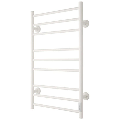 Handdukstork - 53x86 cm - för elektrisk anslutning, med termostat och timer, 9 horisontella rör - blank vit - ELDO 9