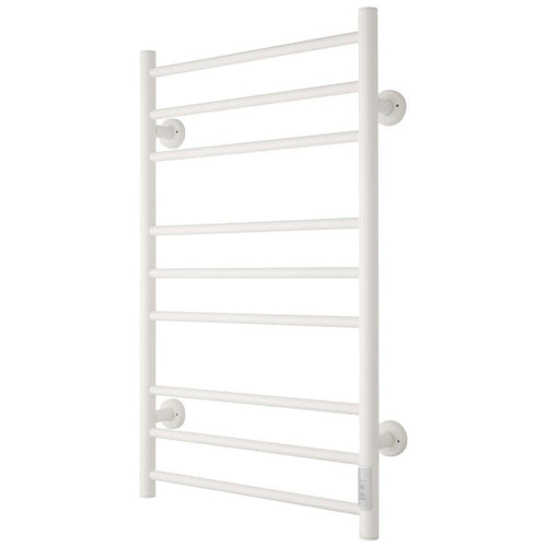 Handdukstork - 53x86 cm - för elektrisk anslutning, med termostat och timer, 9 horisontella rör - blank vit - ELDO 9