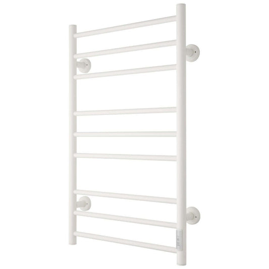 Handdukstork - 53x86 cm - för elektrisk anslutning, med termostat och timer, 9 horisontella rör - blank vit - ELDO 9