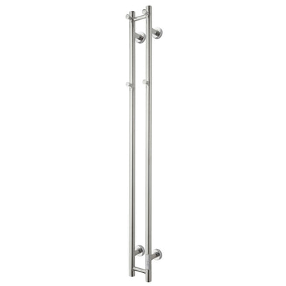 Handdukstork - 14x140 cm - för elektrisk anslutning, med termostat och timer, 2 vertikala rör - blank vit - ELDO 2