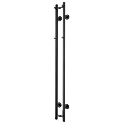 Handdukstork - 14x140 cm - för elektrisk anslutning, med termostat och timer, 2 vertikala rör - blank vit - ELDO 2