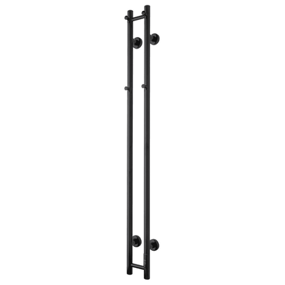 Handdukstork - 14x140 cm - för elektrisk anslutning, med termostat och timer, 2 vertikala rör - blank vit - ELDO 2