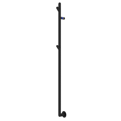 Handdukstork - 8,5x180 cm - för elektrisk anslutning, med termostat och timer, 1 vertikalt rör - matt vit - PLUS 1