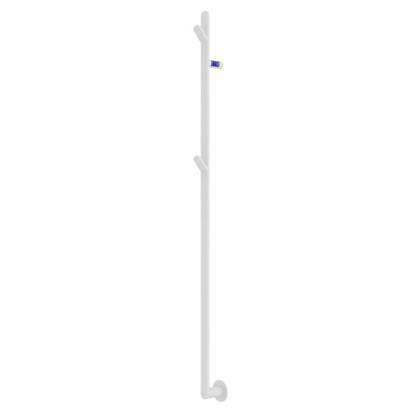 Handdukstork - 8,5x180 cm - för elektrisk anslutning, med termostat och timer, 1 vertikalt rör - borstad mässing - PLUS 1