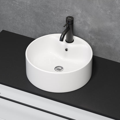 Fristående runt tvättställ - Ø38x13,7 cm - sanitetsporslin - vit - Vikedal
