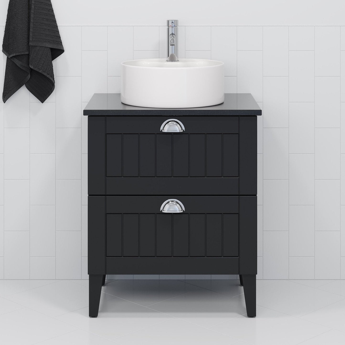 Fristående runt tvättställ - Ø38x13,7 cm - sanitetsporslin - vit - Vikedal
