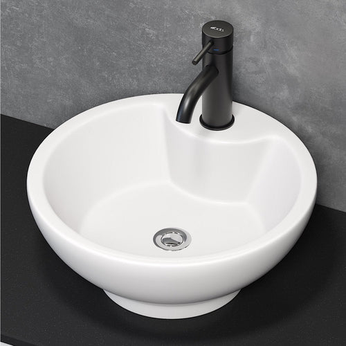 Fristående runt tvättställ - Ø40x16,4 cm - sanitetsporslin - vit - Drammen