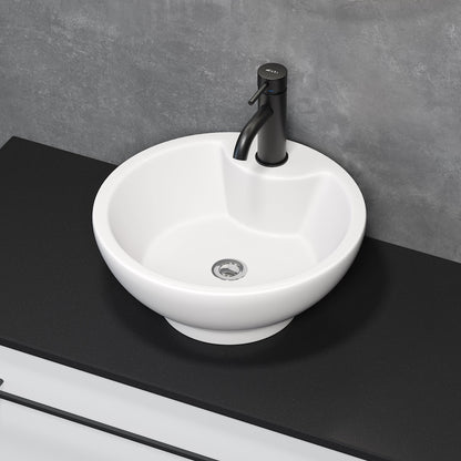 Fristående runt tvättställ - Ø40x16,4 cm - sanitetsporslin - vit - Drammen