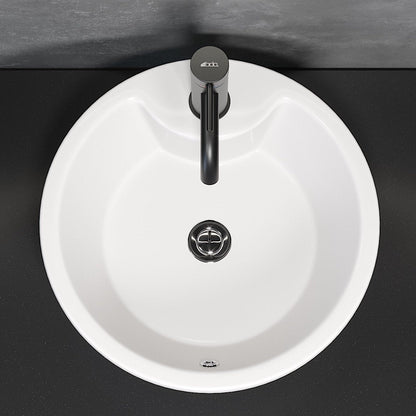 Fristående runt tvättställ - Ø40x16,4 cm - sanitetsporslin - vit - Drammen